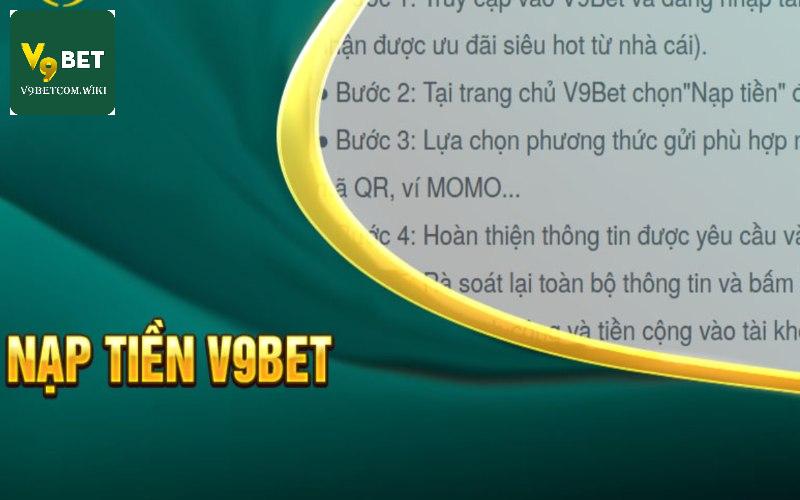 Tổng hợp phương thức nạp tiền V9bet 